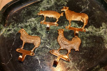 Williams Sonoma Brass Animal Hooks