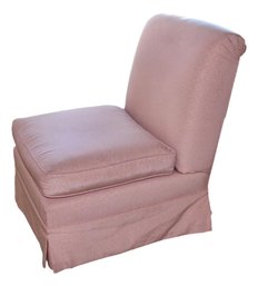 Pink Silk Moire Slipper Chair