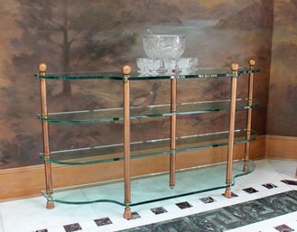 Eye Catching Thick Glass And Copper Display Piece