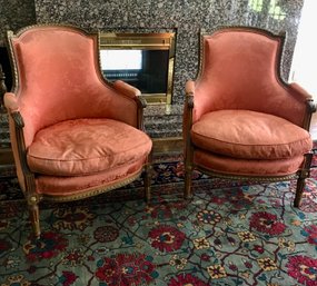 Pair Antique French Bergere Chairs