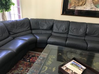 Large Italian Leather Sectional Sofa