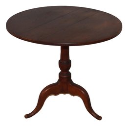 Mahogany Pedestal Tea Table With Custom Glass Top