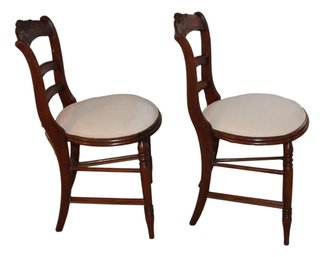 Pair Victorian Rosewood Side Chairs