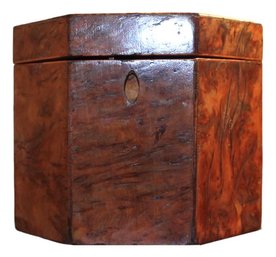 Burled Wood Antique Tea Box