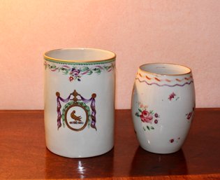 Two Porcelain Decorated Mugs