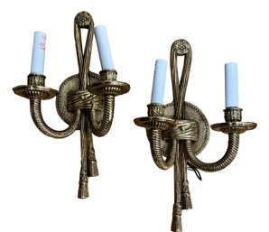 Pair Of Contemporary Rope Sconces (NB-233)