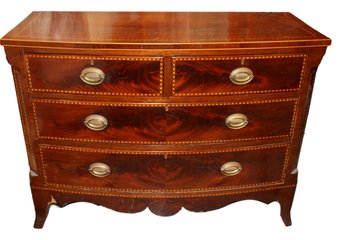 Queen Anne Bow Front Chest Of Drawers Circa 1840