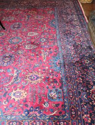 Fine, Large, Antique Persian Wool Red  And Blue Rug