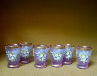 Lavender Enameled Aperitif Glasses