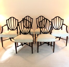 Set Of SIX Shield Back Hepplewhite Dining Chairs