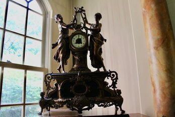 Large French Patinated Clock