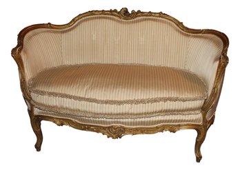 19th Century French Louis XVI Gilded Settee (nb-1)