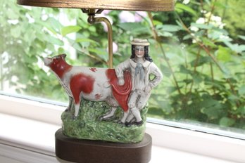 Marvelous Staffordshire Candle Holder As Lamp