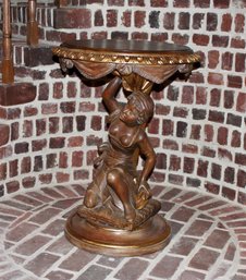 Oak Carved Maiden Supported Round Table