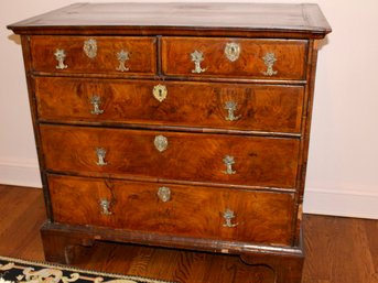 Late 18th C Flame Mahogany Chest Of Drawers