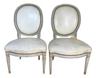 Pair Of Louis 16th Style Oval Back Chairs (13l)