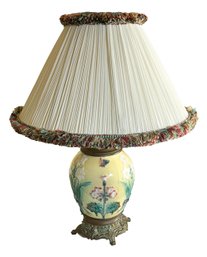 Antique Majolica Table Lamp (14q)