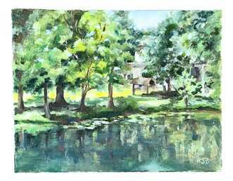 Oil Painting Of Bailey's Arboretum In Locust Valley NY (13r)