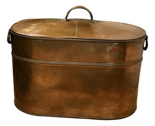 Covered Copper Firewood Bucket (NB67)