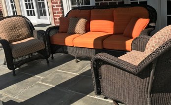 Complete Set: Outdoor Wicker Conversation Grouping