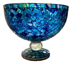 Blue Glass Mosaic Serving Bowl