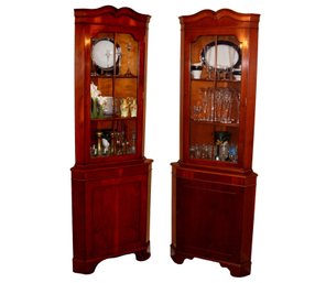 Pair Matching Corner Cabinets