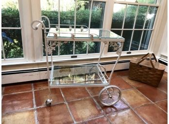 Mid Century Wrought Iron Bar Cart