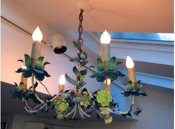 Mid Century Painted Tole Chandelier
