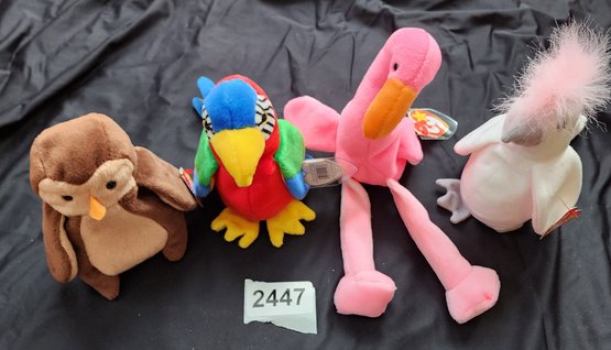 Lot Of 4 TY Vintage Beanie Babies - The Birds