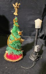 Dollhouse Large Christmas Tree With Angel Topper And Street Light