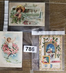 Lot Of 3 Vintage Postcards Circa 1910