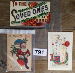 Lot Of 3 Vintage Christmas Postcards Circa 1910