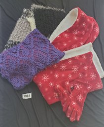 3 Scarves And Gloves (4 Pcs)