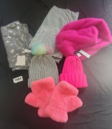 3 Scarves, 2 Hats And Gloves