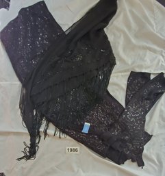 Simply Vera Scarf/ Gloves, Sequin Shawl