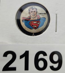 Vintage Kellogg PEP Pinback Superman Outstanding Condition