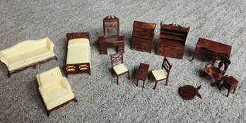 Large Lot Of Wooden Dollhouse Furniture
