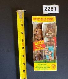Extremely Rare Vintage Smokey The Bear Party And Picnic Spoons