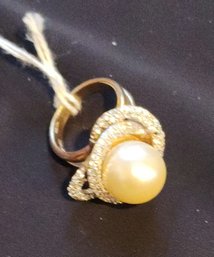 Large Pearl Costume Cocktail Ring