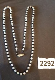 Black And Clear Crystal Bead Necklace