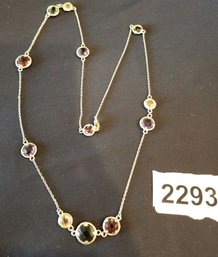 Gold And Multicolored Stone Necklace