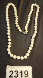 Possibly Freshwater Pearl Traditional Necklace With Silver Clasp