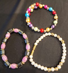 Lot Of Stone/ Pearl Bracelets