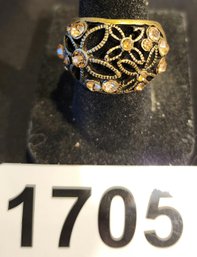 Gold Tone Ring With Stones