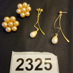2 Pair Of Pearl Earrings