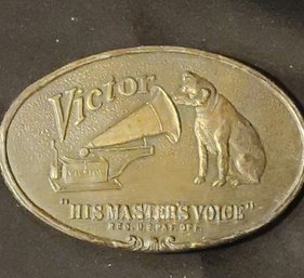 Vintage Men's Belt Buckle Victor 'his Masters Voice'