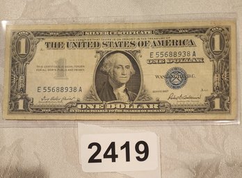Vintage 1957 U S Currency Silver Certificate