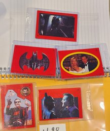 Lot Of 5 Vintage 1986 Batman Trading Cards  (stickers?)