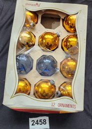 Box Of 11 Vintage Glass Ornaments