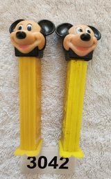 SET OF 2 VINTAGE MICKEY MOUSE PEZ DISPENSERS GREAT CONDITION